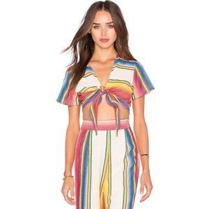 Revolve multi colored top and capris set